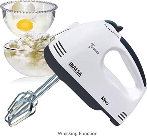 Inalsa MIXO 200-Watt Hand Mixer with 7 Speed (White/Black) Inalsa MIXO 200-Watt Hand Mixer with 7 Speed (White/Black)